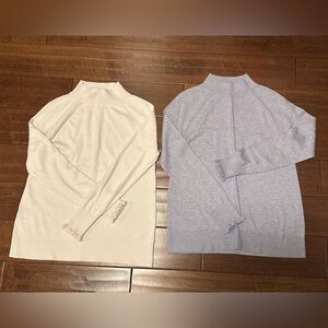 LOFT blush and blue Turtleneck Sweaters (selling as a set)
